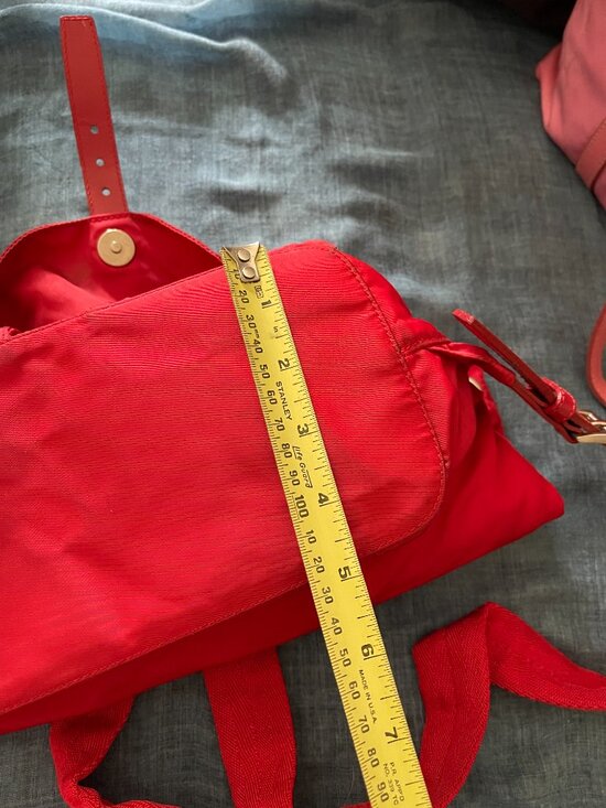 *AMAZING* VINTAGE 90s - Y2K PRADA Vela Mini Backpack Tessuto Red Silver Hardware main image 15